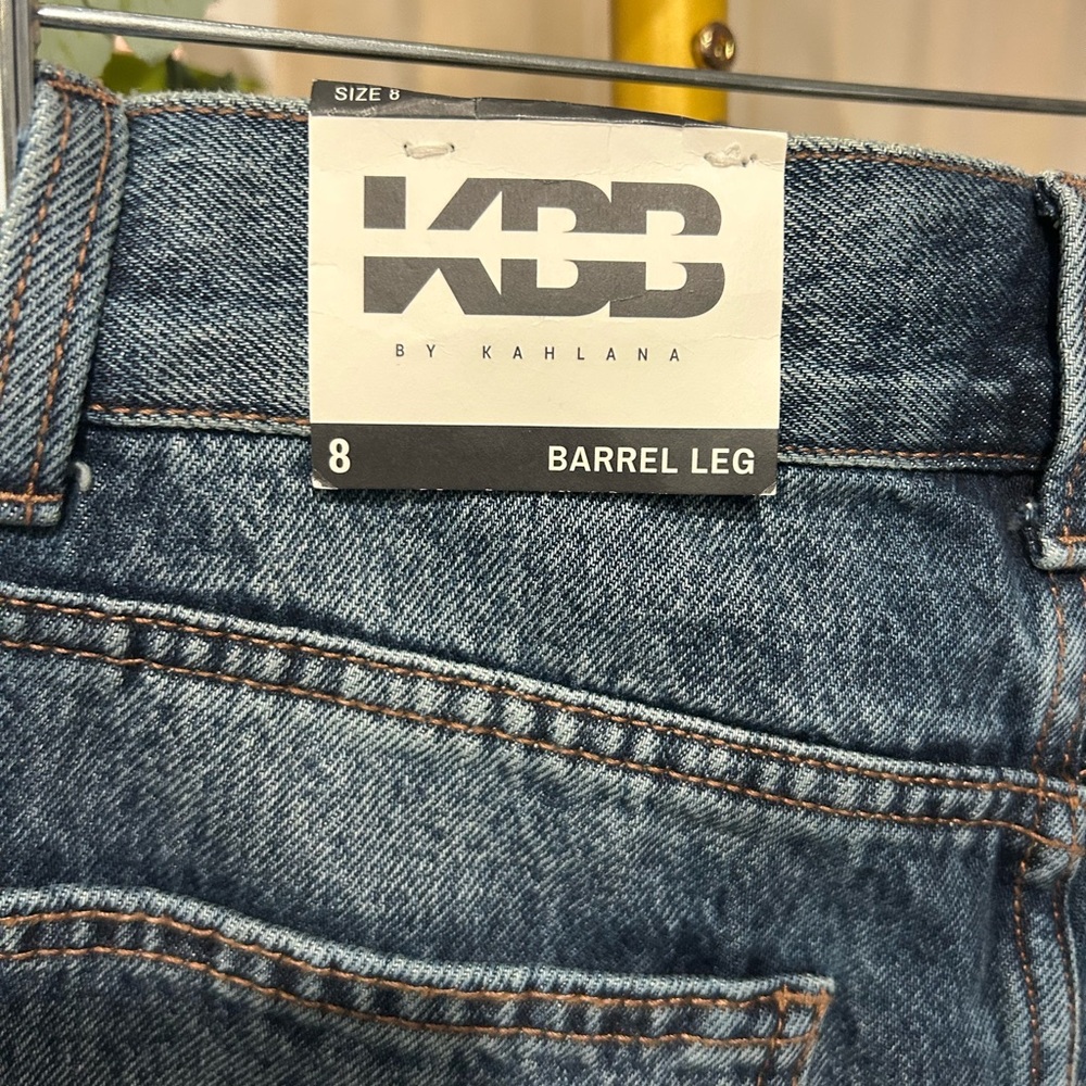KBB Blue barrel Leg Jeans for Women - Picture 3 of 6